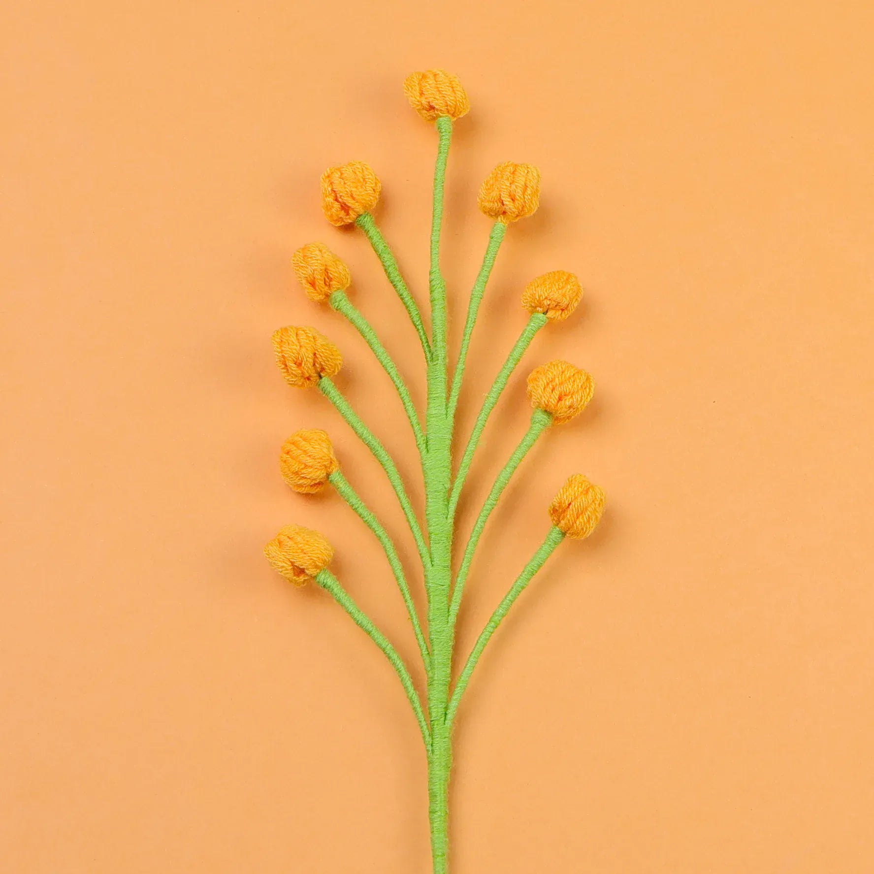 Tige de Mini Fleurs Tricotées | Artiflora Orange