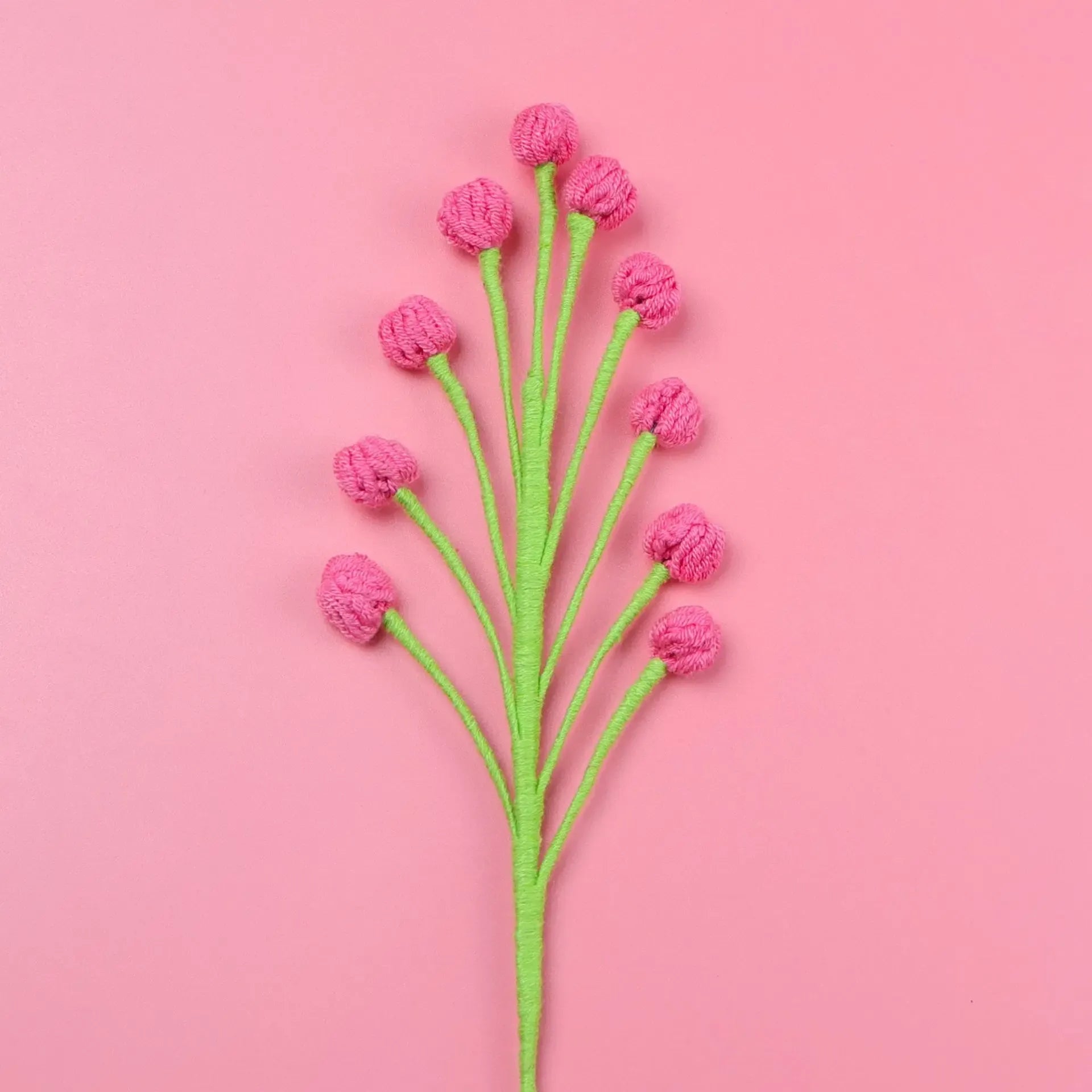 Tige de Mini Fleurs Tricotées | Artiflora Rose Foncé