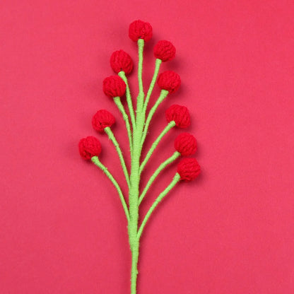 Tige de Mini Fleurs Tricotées | Artiflora Rouge