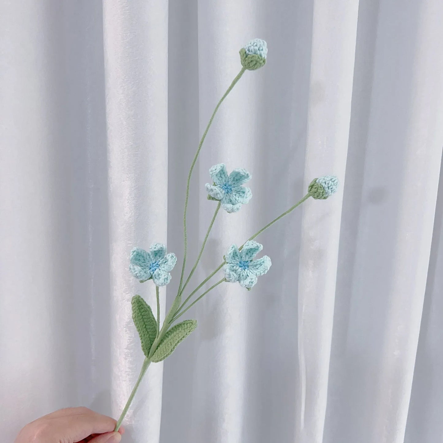 Tige de petites Fleurs Tricotées | Artiflora Bleu