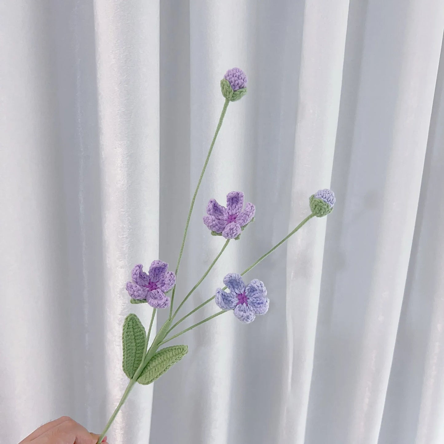 Tige de petites Fleurs Tricotées | Artiflora Mauve