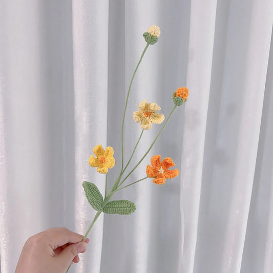 Tige de petites Fleurs Tricotées | Artiflora Orange