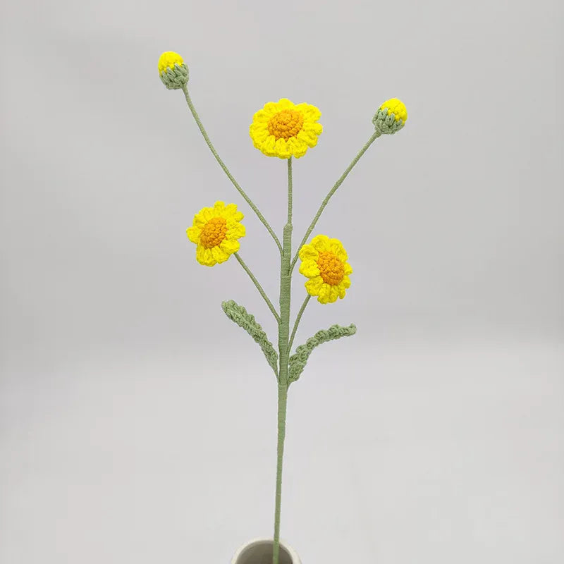 Tige de Plusieurs Fleurs Tricotées | Artiflora Jaune