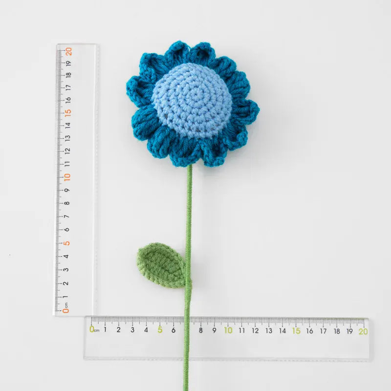 Tournesol Tricotée Bicolore | Artiflora Bleu
